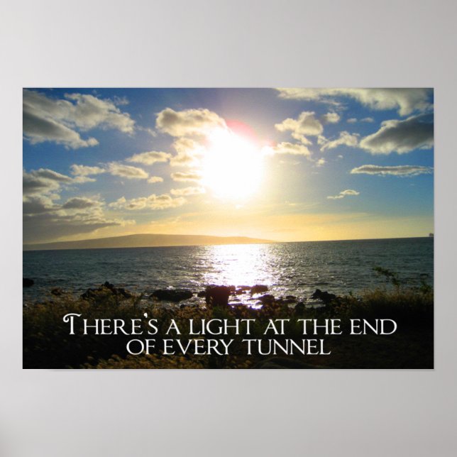 Inspirationsstichleuchte am Ende des Tunnels Poster (Vorne)