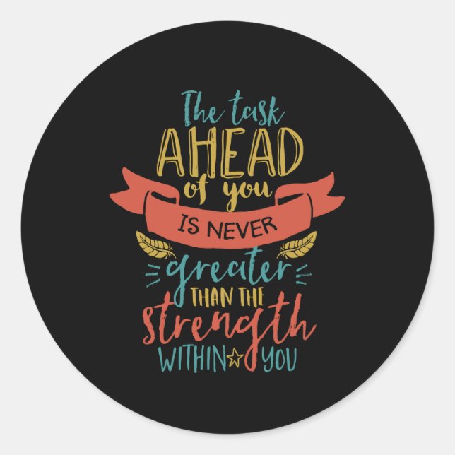 Inspirationsstichstärke glaubt an sich selbst runder aufkleber (Vorderseite)