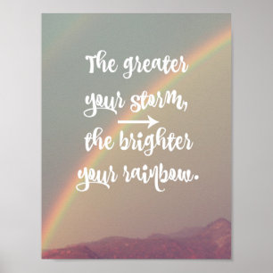 Inspirationssturm und Regenbogenangebot Poster
