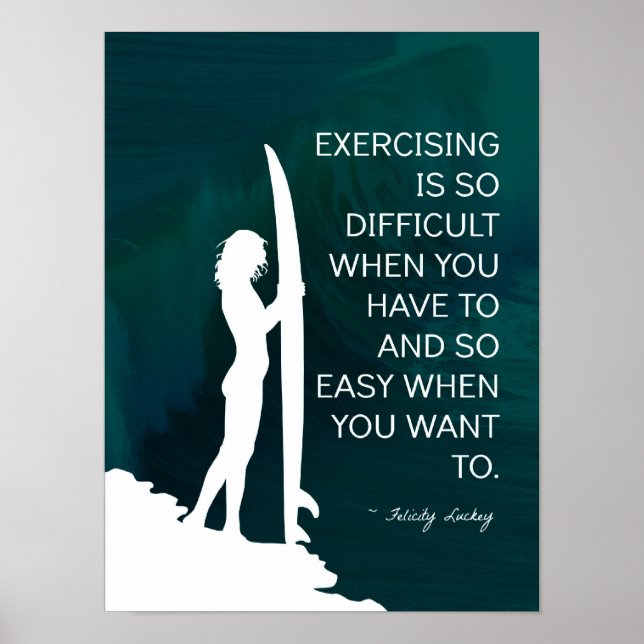 Inspirationssurfer Girl Poster (Vorne)