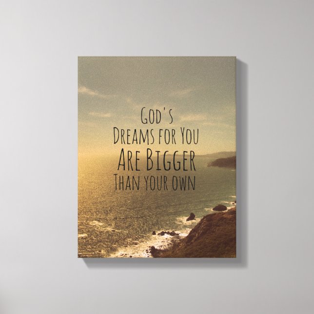 Inspirationstraum Großes Zitat Leinwanddruck (Vorderseite)