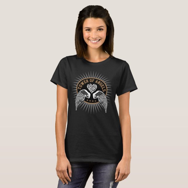 Inspirationsturm der Engel doppelseitig T-Shirt (Vorne ganz)
