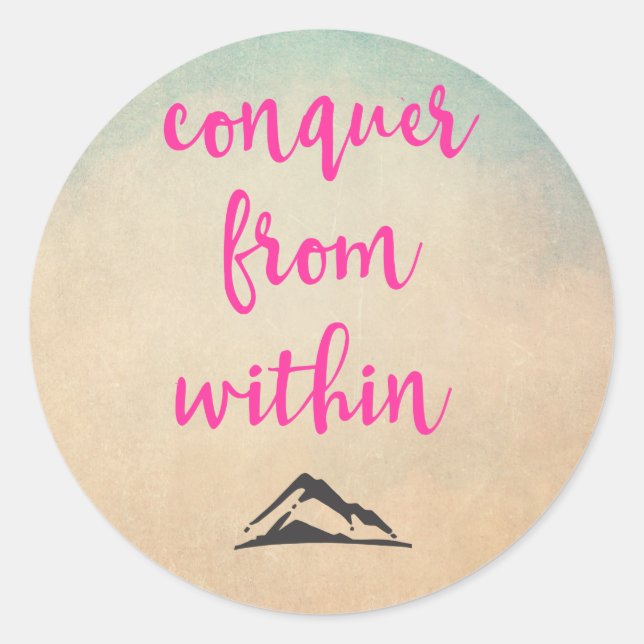 Inspirationstypografie-Zitat zur Entschlossenheit Runder Aufkleber (Vorderseite)