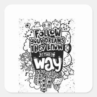 Inspirationswandaufkleber Quadratischer Aufkleber