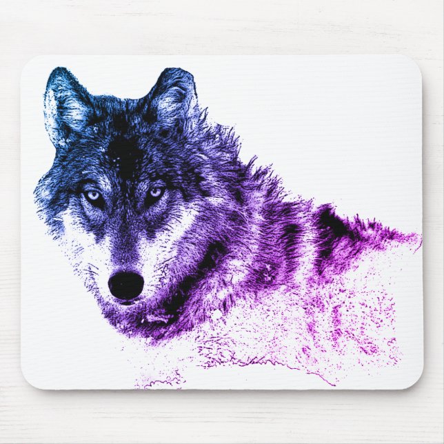 Inspirationswolf-Augen Mousepad (Vorne)
