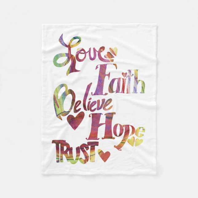 Inspirationswörter Chemo Blanket Fleecedecke (Vorderseite)