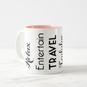 Inspirationswörter für die Altersvorsorge, schwarz Zweifarbige Tasse
