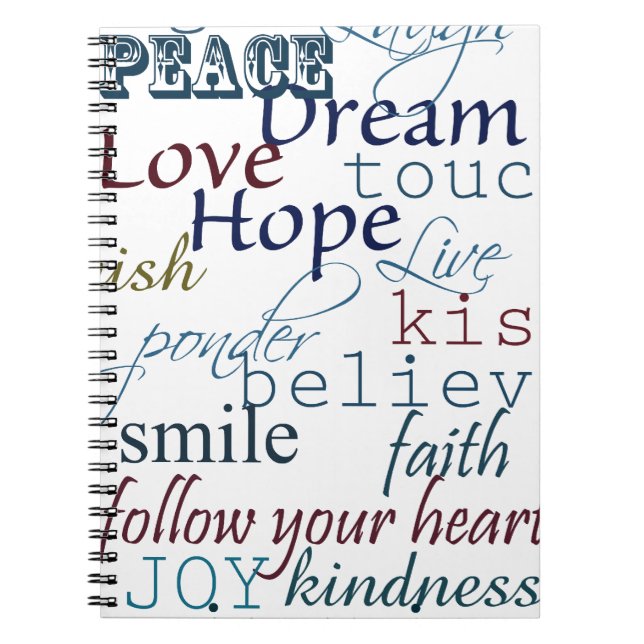 Inspirationswörter Notizblock (Vorderseite)