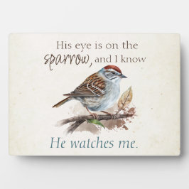 Inspirationsziffer: Sein Auge ist am Sparrow Fotoplatte