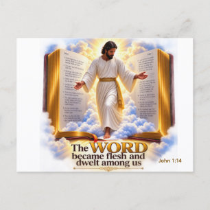 Inspirative christliche Postkarte - Das Wort wurde