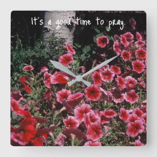 Inspirative Erinnerung zum Beten Quadratische Wanduhr