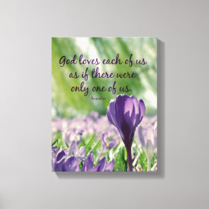 Inspirative Gott Lieben jeden von uns Zitat Leinwanddruck
