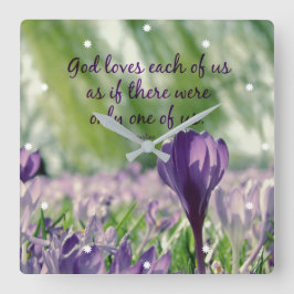 Inspirative Gott Lieben jeden von uns Zitat Quadratische Wanduhr