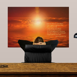 Inspirativer Sonnenuntergang Orange Goldener Himme Poster