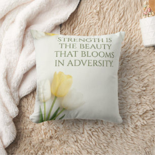 Inspiratives weißes und gelbes Tulpen-Wurfkissen Kissen