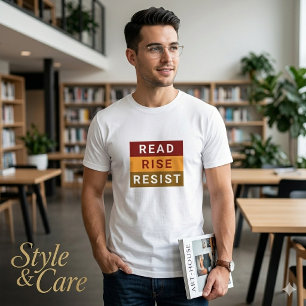 Inspire Action Read Rise Resist T-Shirt für Männer