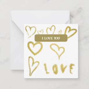 *~ Inspire AP62 Freundlichkeit gold ICH LIEBE DIC Mitteilungskarte