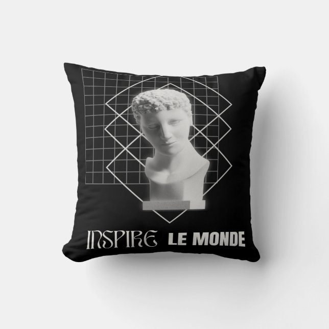Inspire le Monde – Modern Aesthetic Art Design Kissen (Vorderseite)