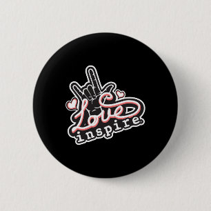 Inspire Love Asl Ily Hand Gebärdensprache Gehörlos Button