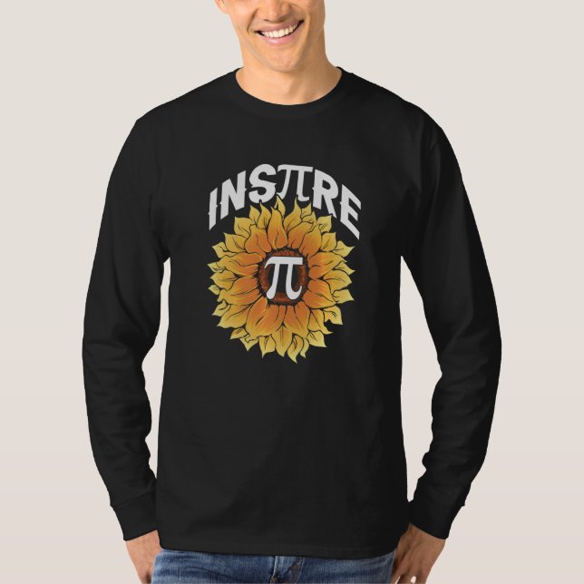 Inspire Pi Day Cool  Sunflower Math Mathematics T-Shirt (Vorderseite)