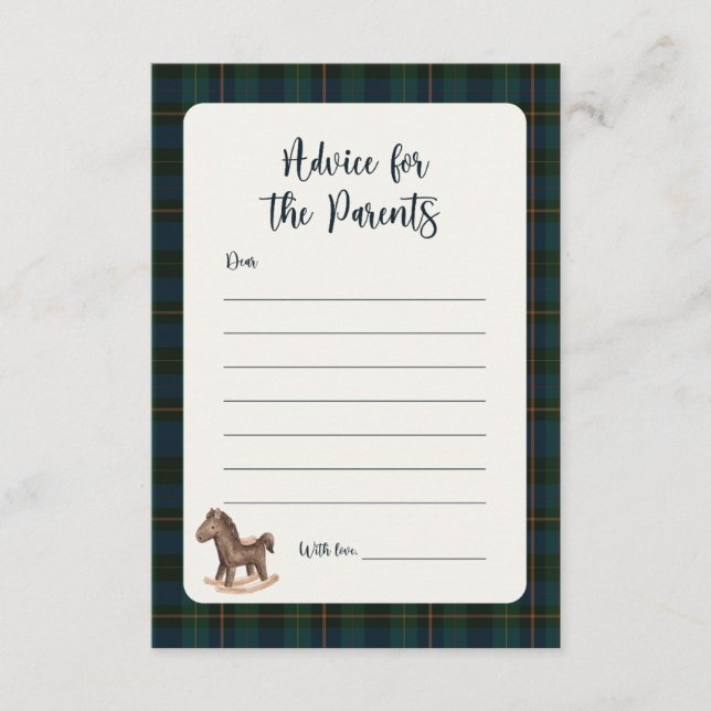 Inspired Baby Shower Advice Card (Vorderseite)