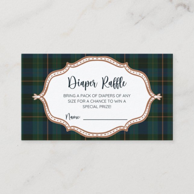 Inspired Baby Shower Diaper Raffle Hinweiskarte (Vorderseite)
