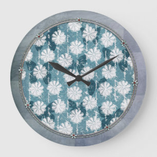 Inspired Flowers and Butterflies Große Wanduhr