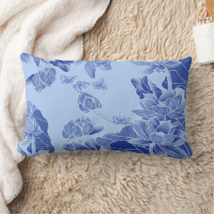 Inspirier Bloom Your Own Way Blue Chinoiserie Lendenkissen