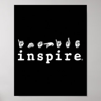 Inspirier Brand Asl American Sign Language Deaf Aw Poster