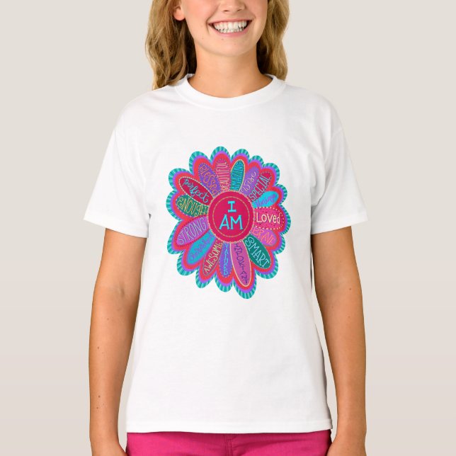 Inspirier, ich bin Blume farbenfrohe Inspirivität T-Shirt (Vorderseite)