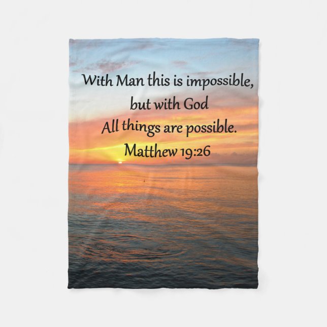 INSPIRIER MATTHEW 19:26 SONNENDESIGN FLEECEDECKE (Vorderseite)