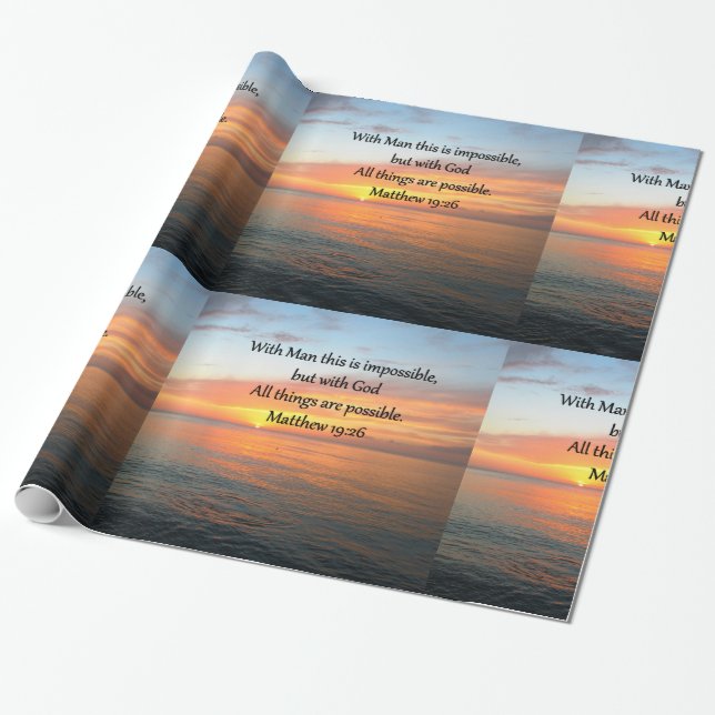 INSPIRIER MATTHEW 19:26 SONNENDESIGN GESCHENKPAPIER (Ungerollt)