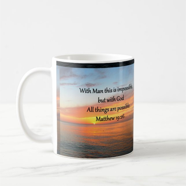 INSPIRIER MATTHEW 19:26 SONNENDESIGN KAFFEETASSE (Links)