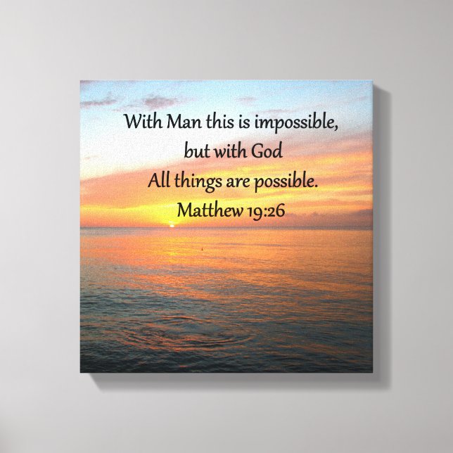 INSPIRIER MATTHEW 19:26 SONNENDESIGN LEINWANDDRUCK (Vorderseite)
