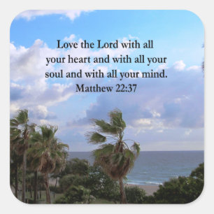 INSPIRIER MATTHEW 22:37 SCRIPTURE VERSE QUADRATISCHER AUFKLEBER