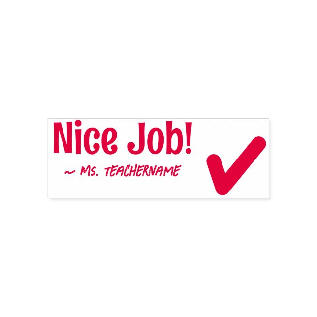 Inspirier "Nice Job!" + Tutor-Name Rubber-Briefmar Permastempel (Design)