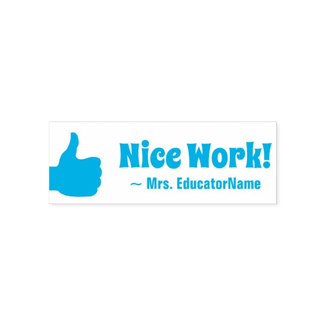 Inspirier "Nice work!" + Name des Lehrers Permastempel (Design)