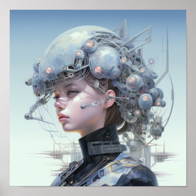 Inspirier the Future - Futuristic Abstrakt Art Pos Poster (Vorne)