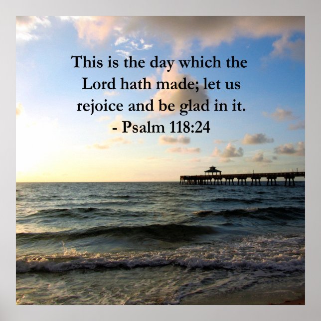 INSPIRIER von PSALM 118:24 VERSE Poster (Vorne)