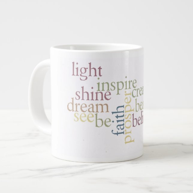 Inspirieren Sie Glauben Jumbo-Tasse (Vorderseite Links)