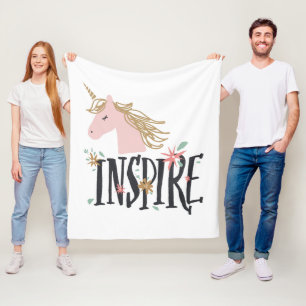 Inspirieren Sie   GoldmähneUnicorn Fleecedecke