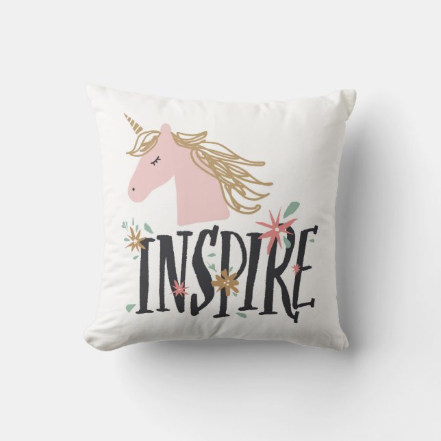 Inspirieren Sie | GoldmähneUnicorn Kissen (Vorderseite)