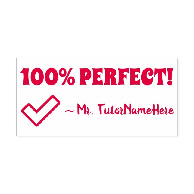 Inspirierend "100% PERFEKT!" Briefmarke aus Gummi Permastempel (Design)