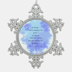 Inspirierend Bibel-Schrifts-Zitate Schneeflocken Zinn-Ornament