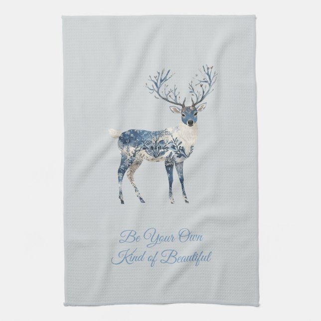 Inspirierend Blau Weiß Schick Hirsch Fuchs Geschirrtuch (Vertikal)