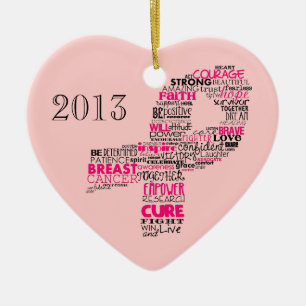Inspirierend Brustkrebs-Bewusstseins-Band Keramik Ornament