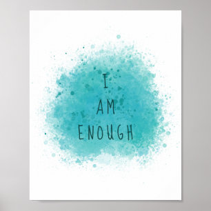 Inspirierend, dass ich genug einfaches Affirmation Poster