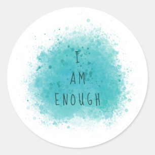 Inspirierend, dass ich genug einfaches Affirmation Runder Aufkleber