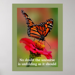 Inspirierend Desiderata-Zitat mit Schmetterling Poster