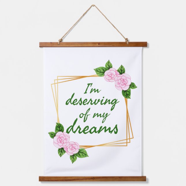 Inspirierend Design für starke Menschen, die Träum Wandteppich Mit Holzrahmen (Vorderseite)